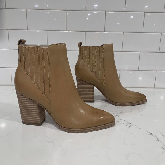 Marc Fisher | Bootie Alva Tan Leather Ankle Pointed Toe NEW - Picture 4 of 8